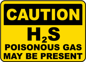 panneau d'avertissement H2S sulfure d'hydrogène